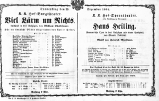 Theaterzettel (Oper und Burgtheater in Wien)