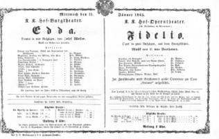 Theaterzettel (Oper und Burgtheater in Wien)