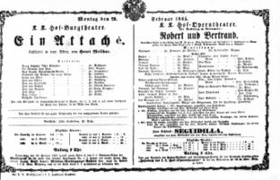 Theaterzettel (Oper und Burgtheater in Wien)
