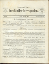 Oesterreichische Buchhändler-Correspondenz