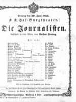 Theaterzettel (Oper und Burgtheater in Wien)