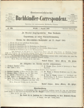 Oesterreichische Buchhändler-Correspondenz