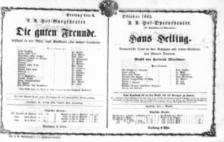Theaterzettel (Oper und Burgtheater in Wien)