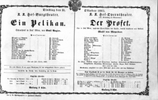 Theaterzettel (Oper und Burgtheater in Wien)