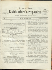 Oesterreichische Buchhändler-Correspondenz