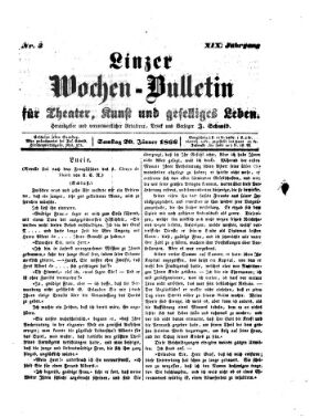 Wochenbulletin der Linzer Bühne