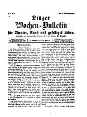 Wochenbulletin der Linzer Bühne