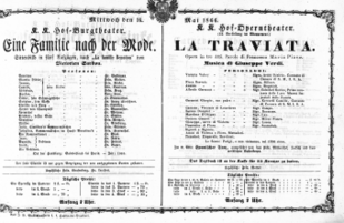 Theaterzettel (Oper und Burgtheater in Wien)