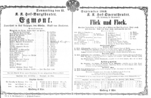 Theaterzettel (Oper und Burgtheater in Wien)