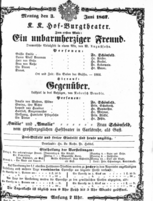 Theaterzettel (Oper und Burgtheater in Wien)