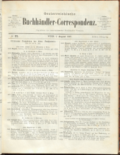 Oesterreichische Buchhändler-Correspondenz