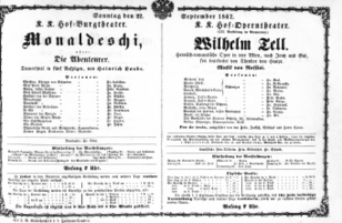 Theaterzettel (Oper und Burgtheater in Wien)