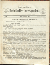 Oesterreichische Buchhändler-Correspondenz