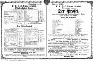 Theaterzettel (Oper und Burgtheater in Wien)