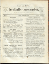 Oesterreichische Buchhändler-Correspondenz