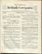 Oesterreichische Buchhändler-Correspondenz