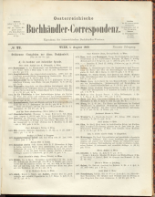 Oesterreichische Buchhändler-Correspondenz