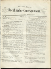 Oesterreichische Buchhändler-Correspondenz