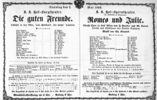 Theaterzettel (Oper und Burgtheater in Wien)