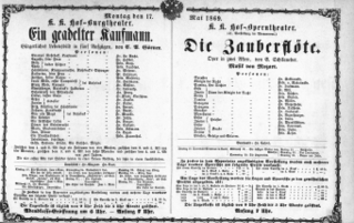 Theaterzettel (Oper und Burgtheater in Wien)