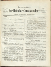 Oesterreichische Buchhändler-Correspondenz