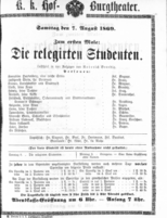 Theaterzettel (Oper und Burgtheater in Wien)