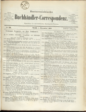 Oesterreichische Buchhändler-Correspondenz