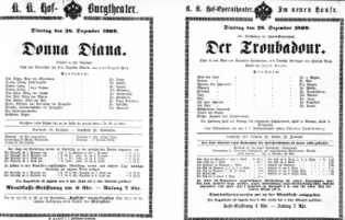 Theaterzettel (Oper und Burgtheater in Wien)