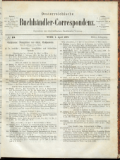 Oesterreichische Buchhändler-Correspondenz