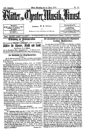 Blätter für Musik, Theater und Kunst