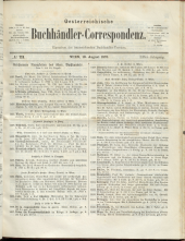 Oesterreichische Buchhändler-Correspondenz