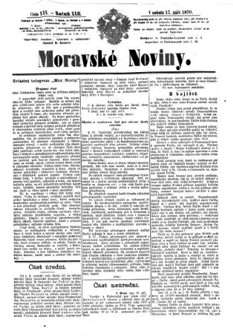 Morawske Nowiny (Noviny). (Mährische Zeitung.)