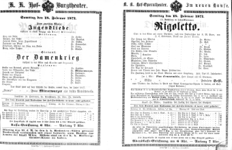 Theaterzettel (Oper und Burgtheater in Wien)
