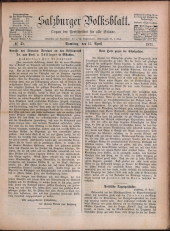 Salzburger Volksblatt: unabh. Tageszeitung f. Stadt u. Land Salzburg