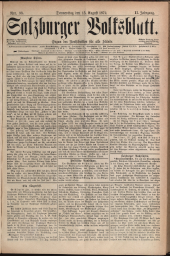 Salzburger Volksblatt: unabh. Tageszeitung f. Stadt u. Land Salzburg