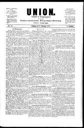 Union. Zeitschrift für Versicherungswesen und Volkswirtschaft