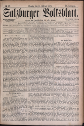 Salzburger Volksblatt: unabh. Tageszeitung f. Stadt u. Land Salzburg