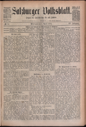 Salzburger Volksblatt: unabh. Tageszeitung f. Stadt u. Land Salzburg