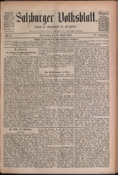 Salzburger Volksblatt: unabh. Tageszeitung f. Stadt u. Land Salzburg