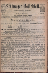 Salzburger Volksblatt: unabh. Tageszeitung f. Stadt u. Land Salzburg