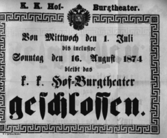 Theaterzettel (Oper und Burgtheater in Wien)