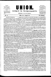 Union. Zeitschrift für Versicherungswesen und Volkswirtschaft