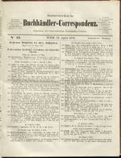 Oesterreichische Buchhändler-Correspondenz