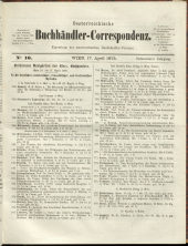 Oesterreichische Buchhändler-Correspondenz