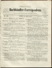 Oesterreichische Buchhändler-Correspondenz