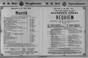 Theaterzettel (Oper und Burgtheater in Wien)