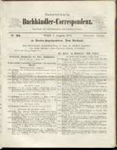 Oesterreichische Buchhändler-Correspondenz