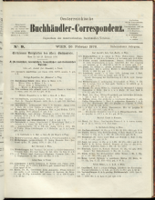 Oesterreichische Buchhändler-Correspondenz