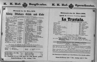 Theaterzettel (Oper und Burgtheater in Wien)