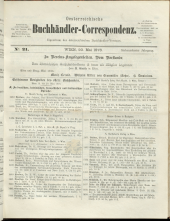 Oesterreichische Buchhändler-Correspondenz